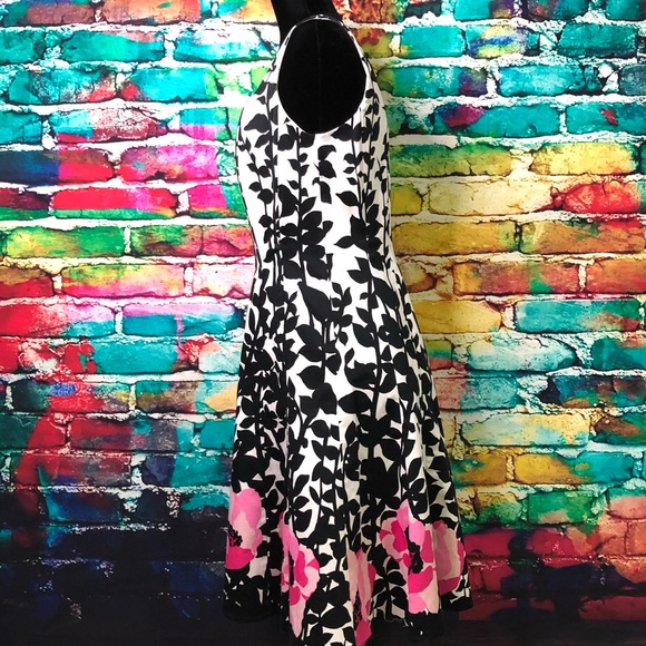 Nine West Asymmetrical Abstract Floral Dress 0083 - Picture 3 of 5